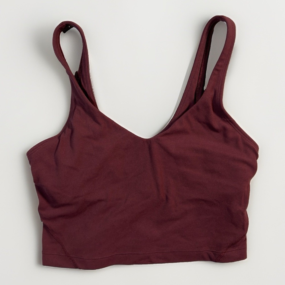 Lululemon Align Tank Size 4 Garnet Burgundy Nulu Built In Bra Yoga Crop Top